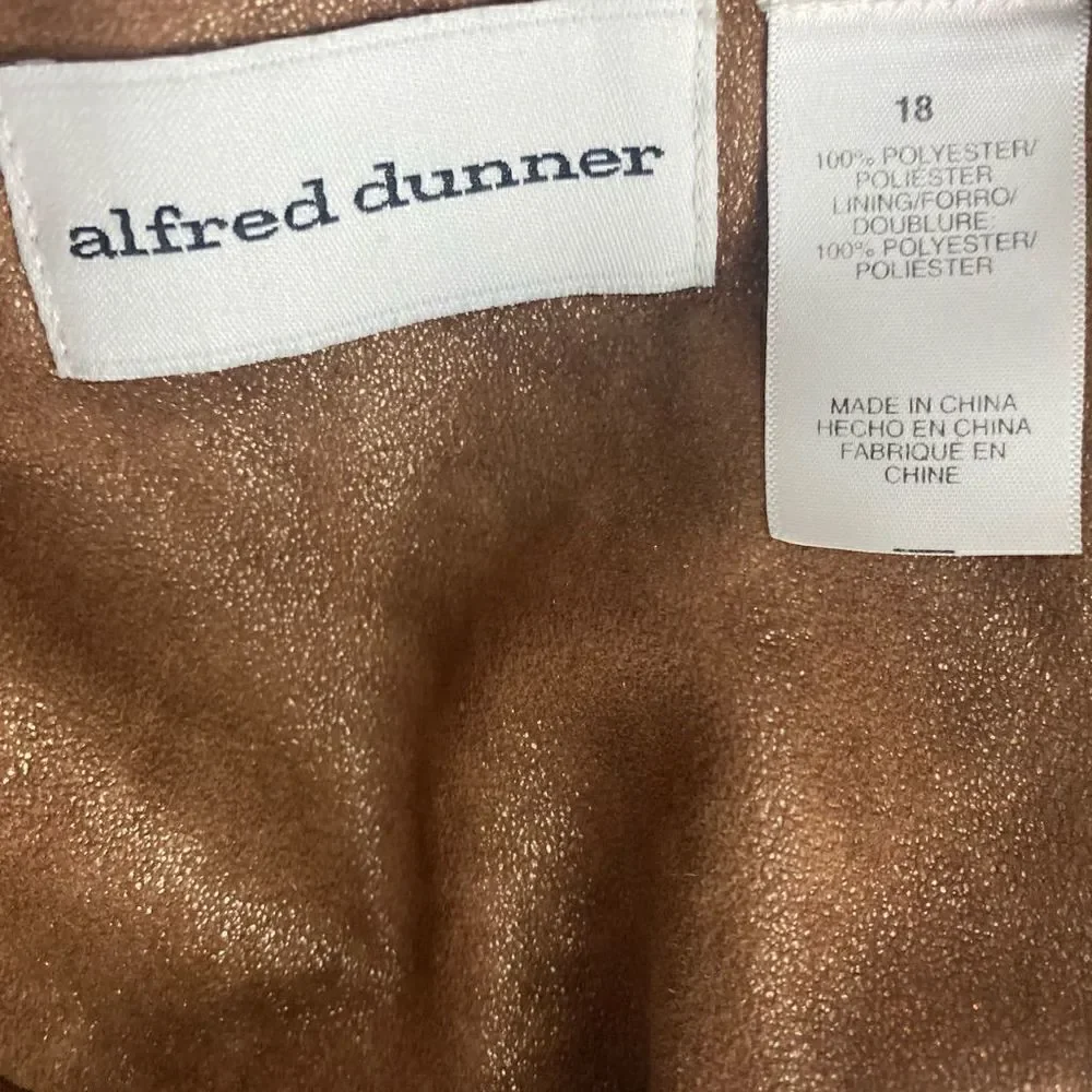 Alfred Dunner Brown Metallic Zip Up Jacket - Picture 4 of 5